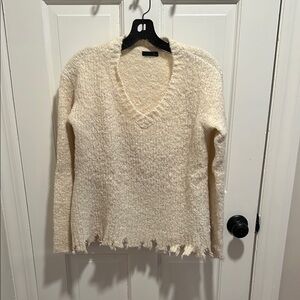 ATM-Cozy Cream V-Neck Sweater